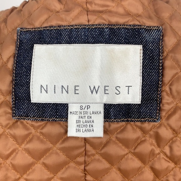 Nine West Gold Quilt Lined Denim Jean Jacket - Picture 11 of 13